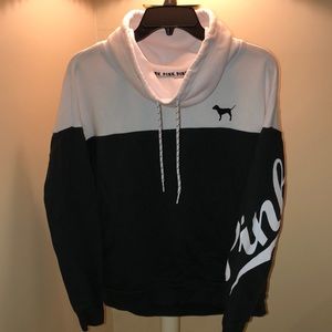 cowl neck pink sweatshirt